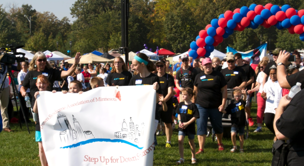 Big crowd at the St Paul Step up for Down Syndrome Walk