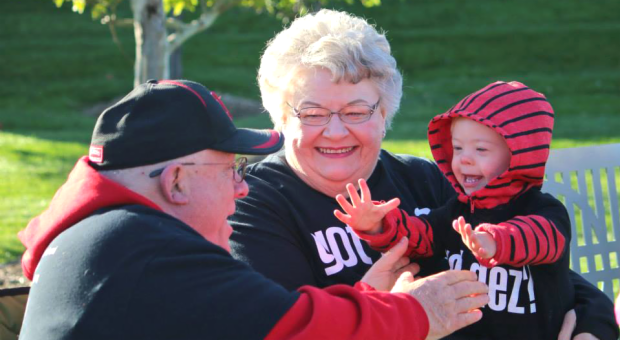 Grandparents showing love at Omaha Buddy Walk